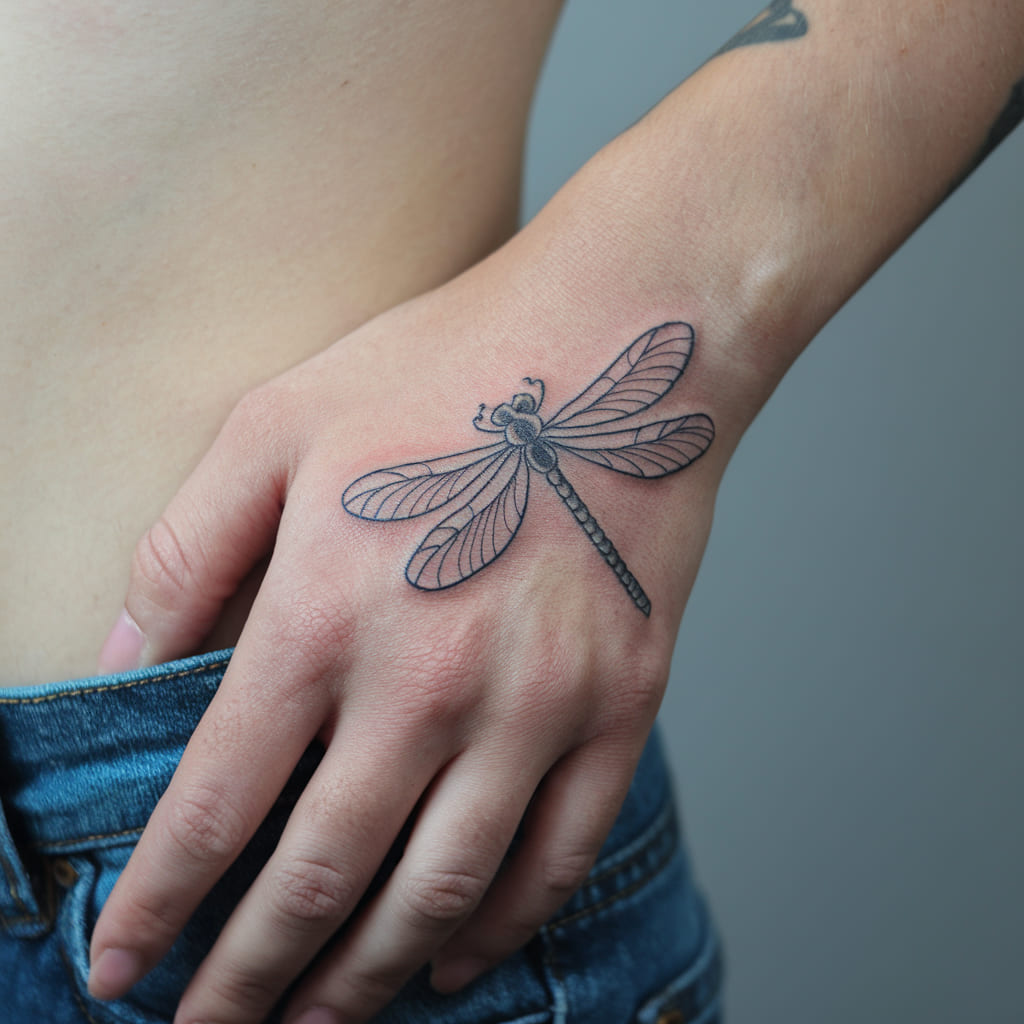 Dainty Firefly on the Side of the Hand