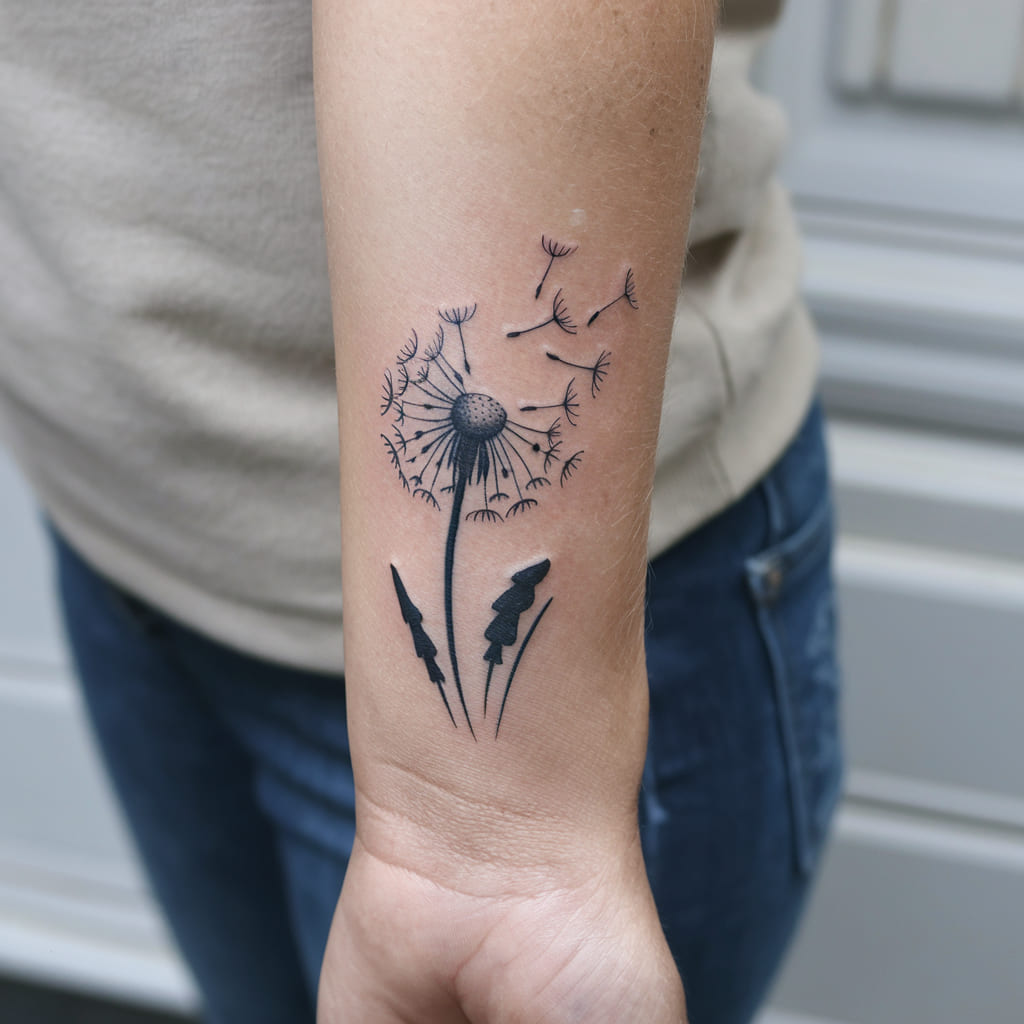 Dandelion with Flying Seeds