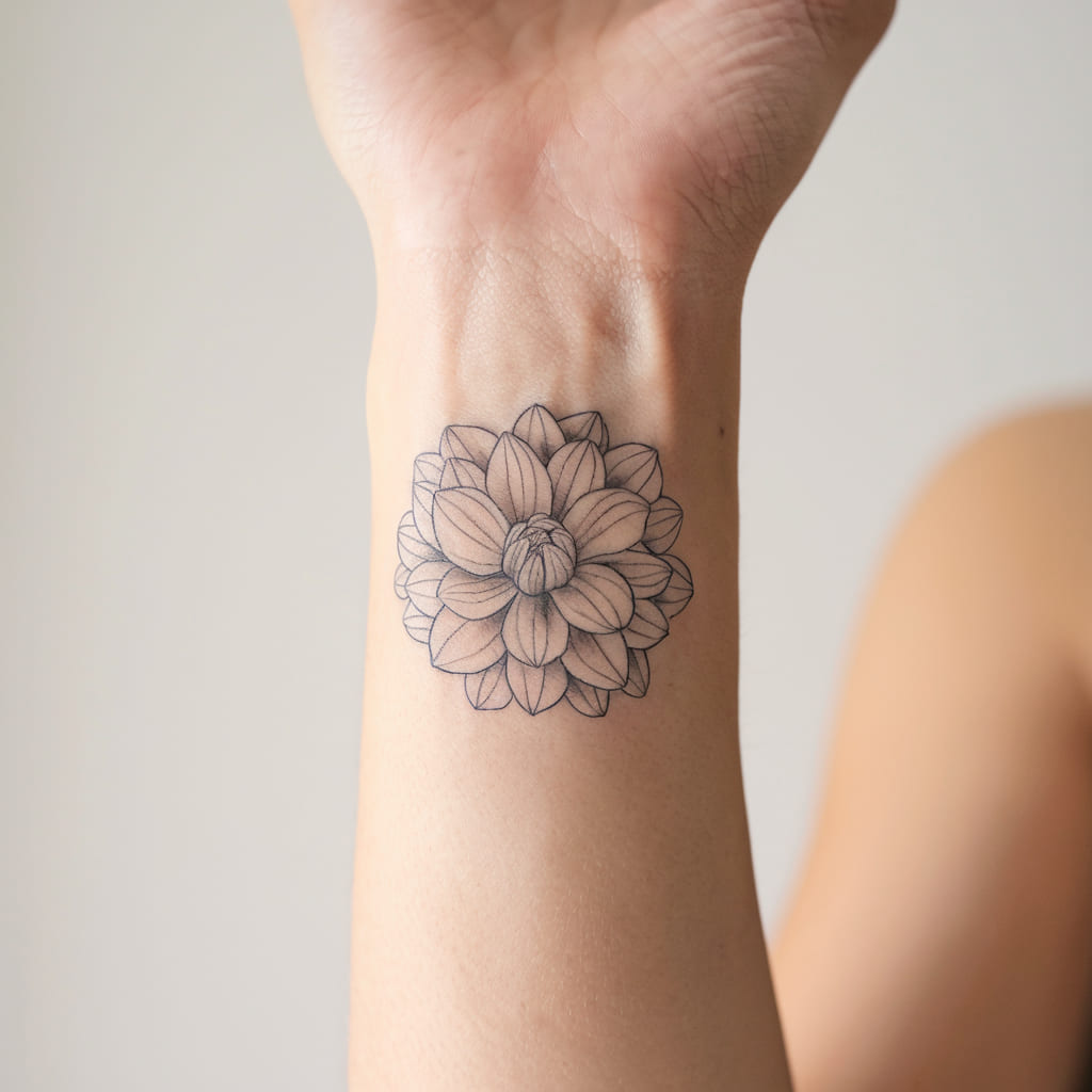 Delicate Dahlia on the Wrist