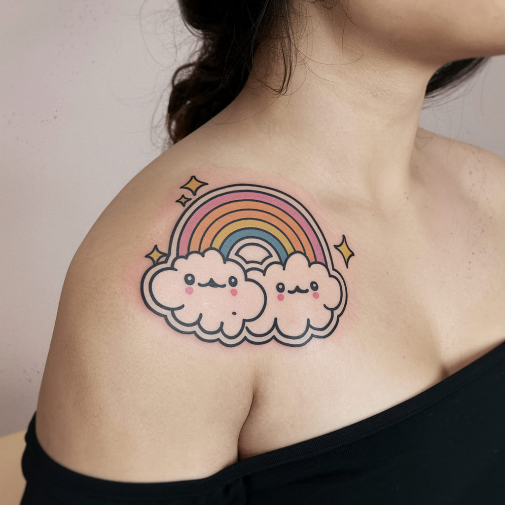 Dreamy Cloud with Rainbows