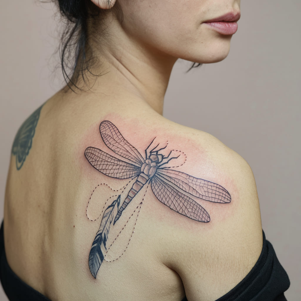 Firefly with a Feather on the Shoulder