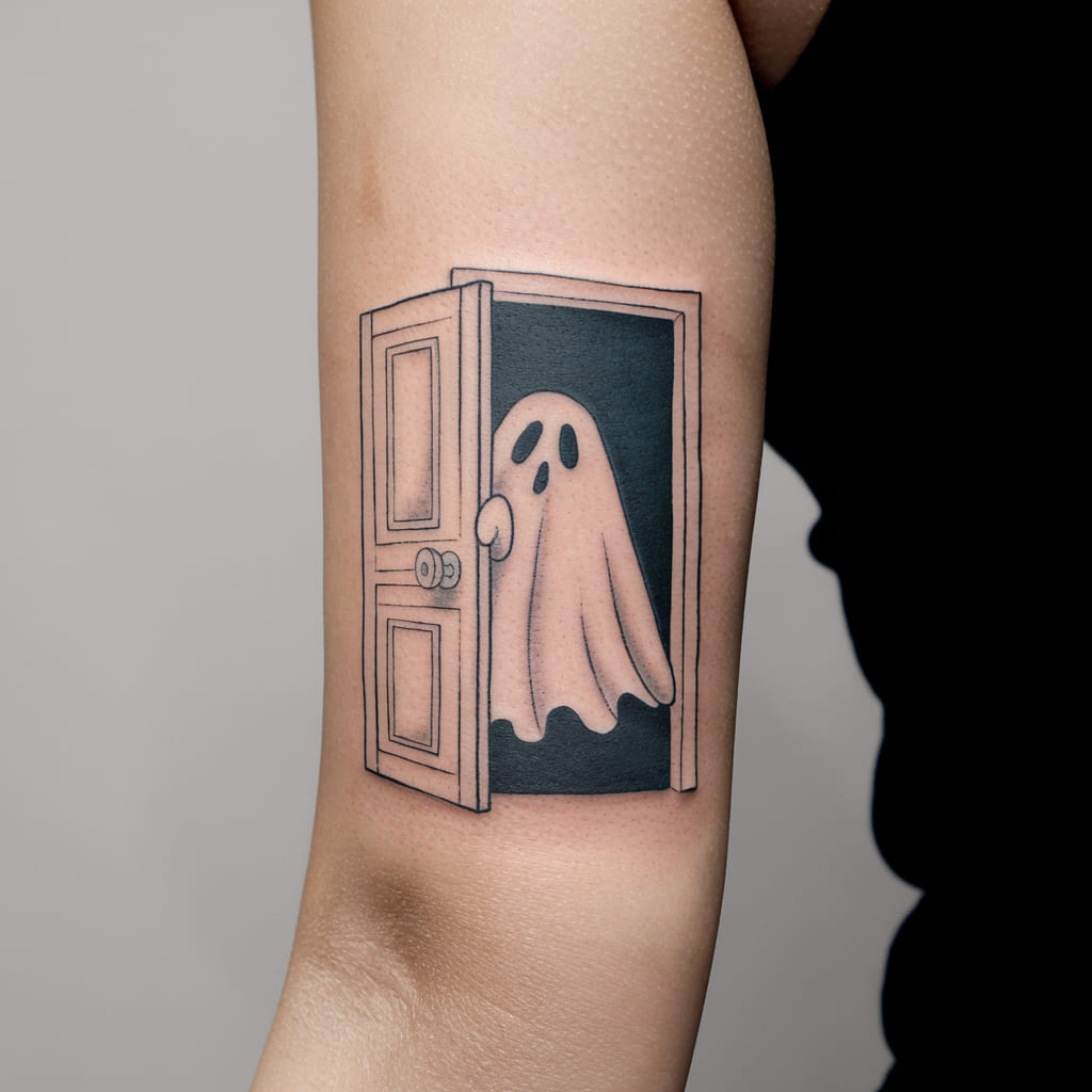 Ghost Peeking from Behind a Door