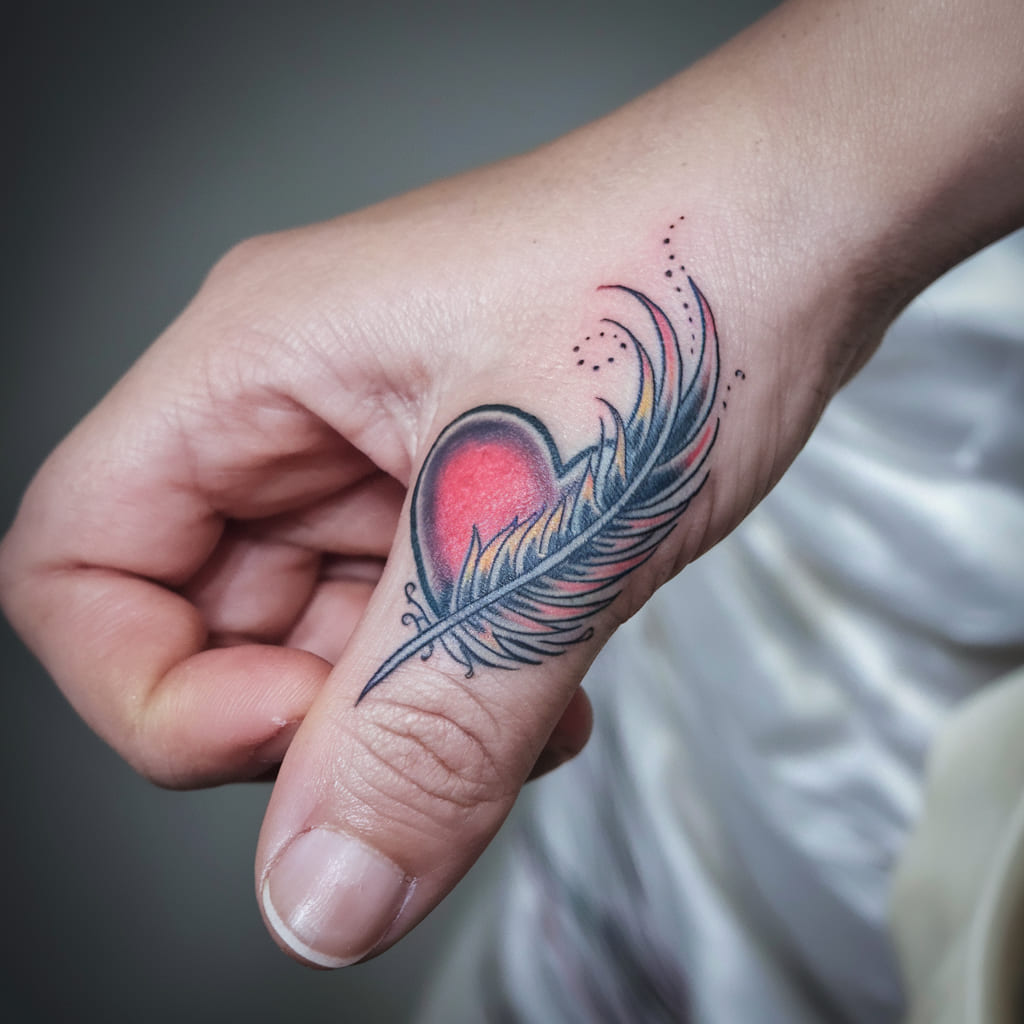 Heart with Phoenix Feather