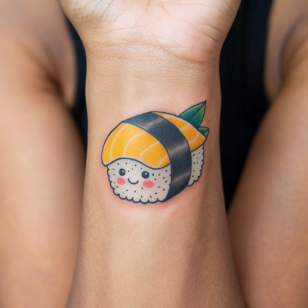 Lemon Sushi Roll on the Wrist