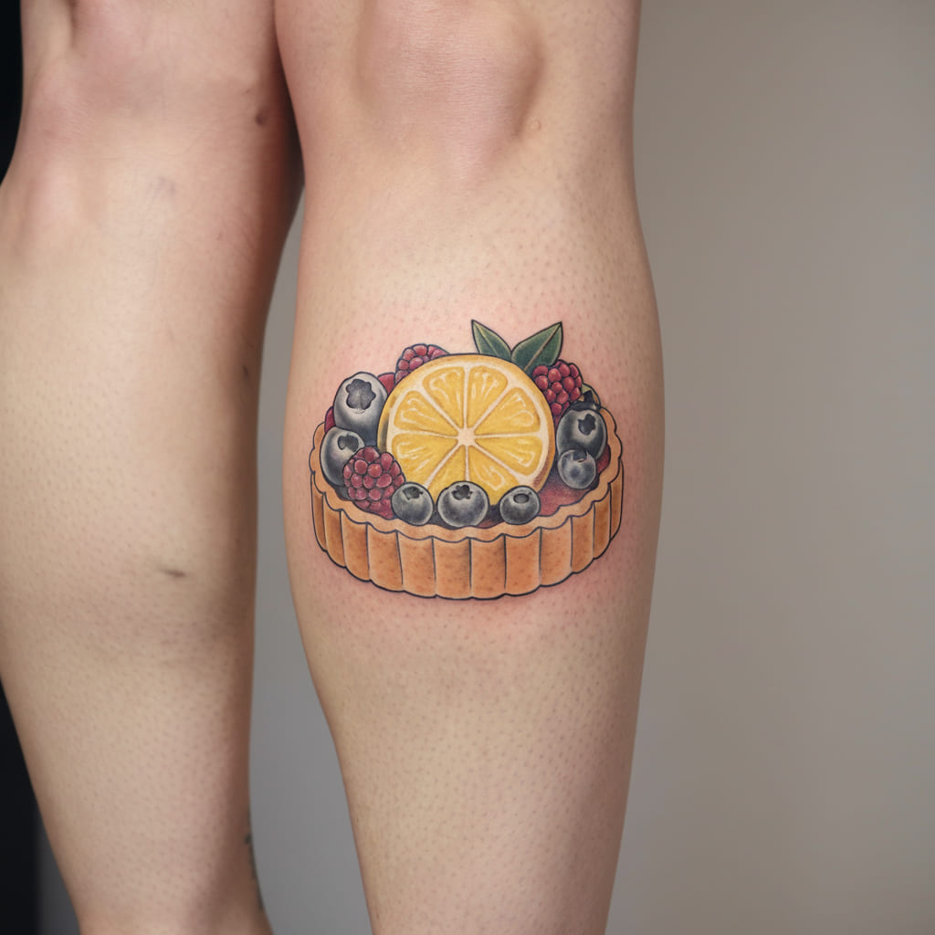 Lemon Tart with Berries on the Calf