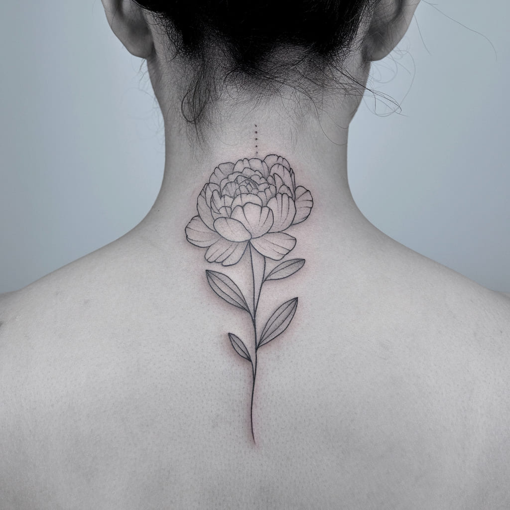 Peony Branch Behind the Neck