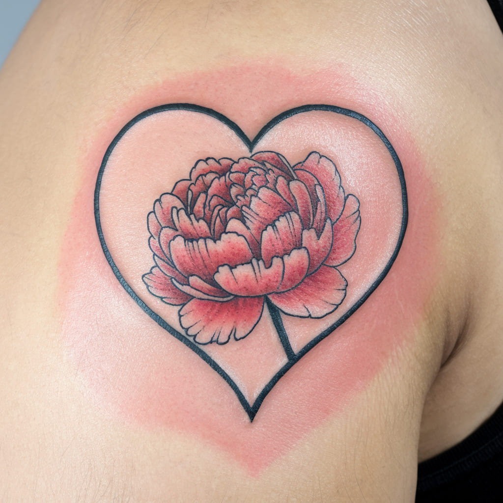 Peony Heart Outline