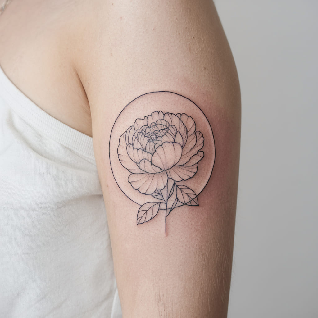 Peony in a Circle