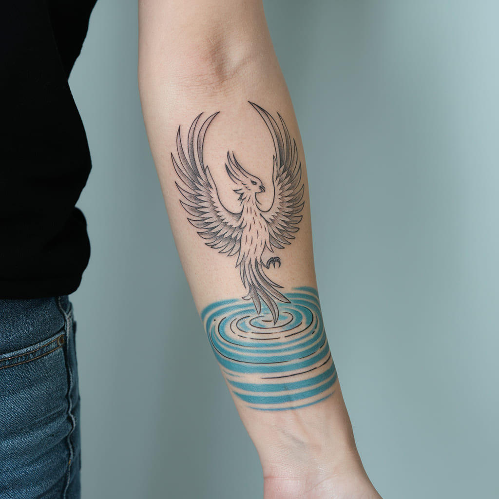 Phoenix and Water Tattoo