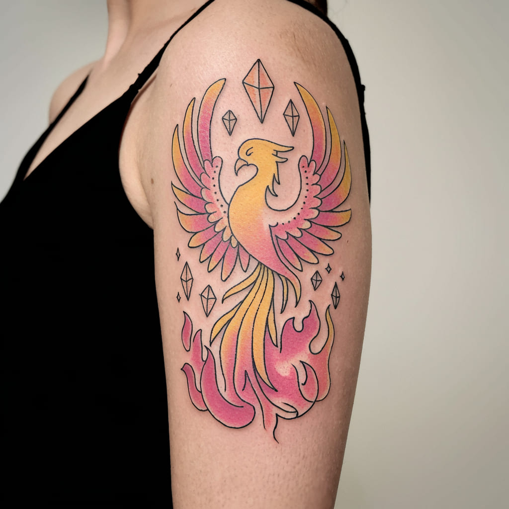 Phoenix with Crystals