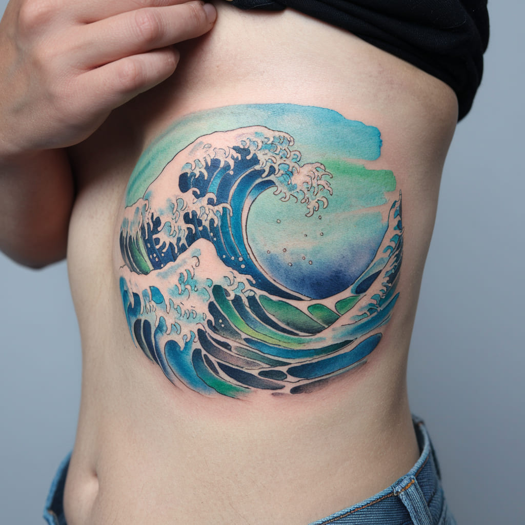 Serene Watercolor Waves