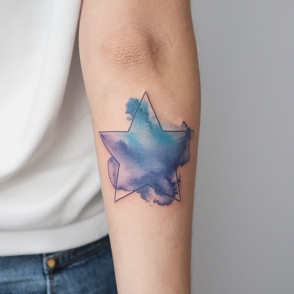 Simple Watercolor Star