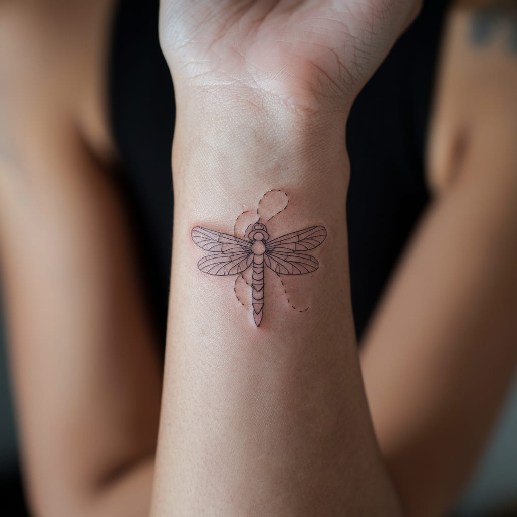 Tiny Firefly Outline on the Wrist