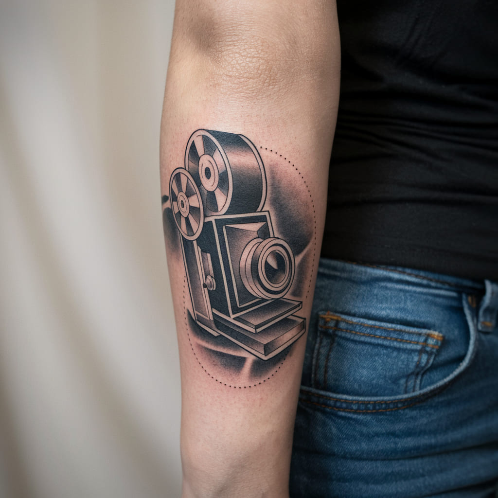 Vintage Camera on the Forearm