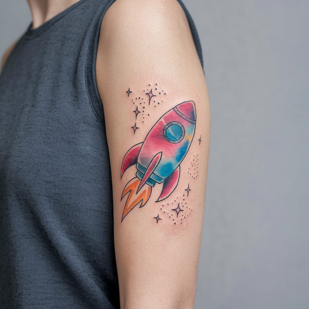 Whimsical Rocket Ship