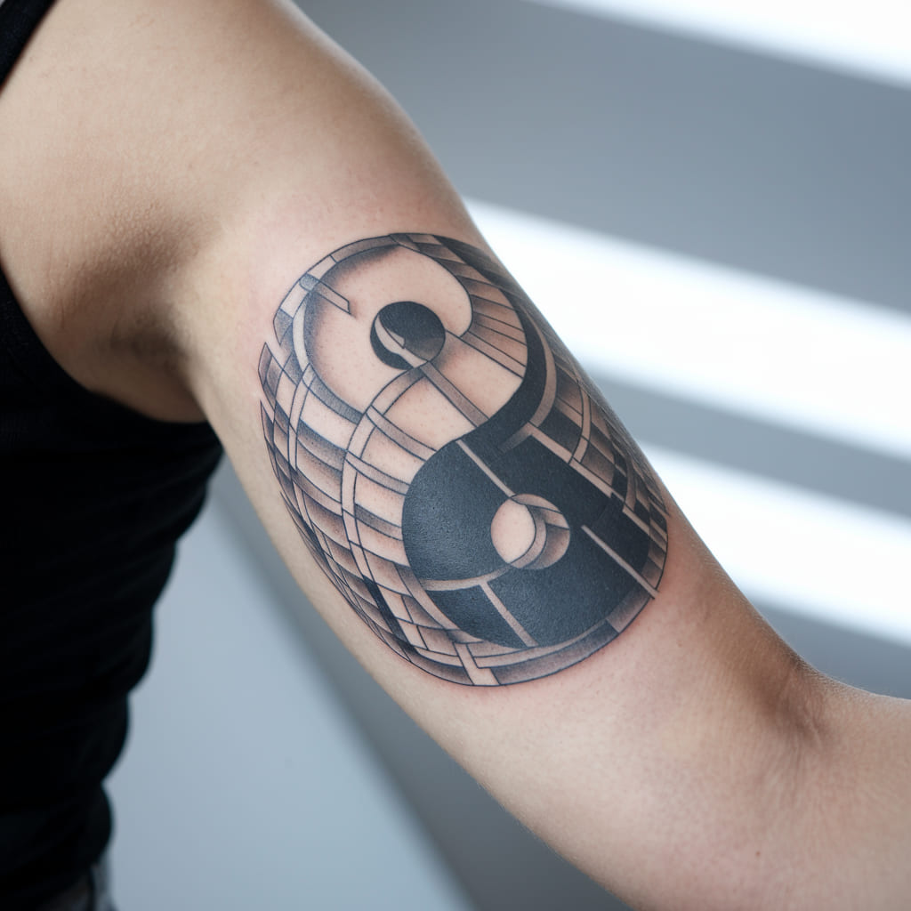 3D Yin Yang Tattoo