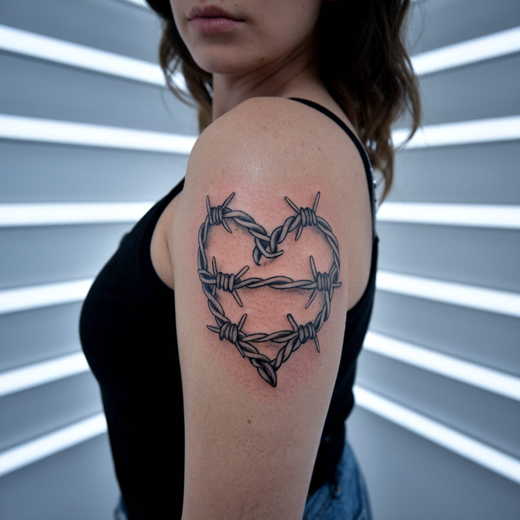 Barbed Wire Heart Ink