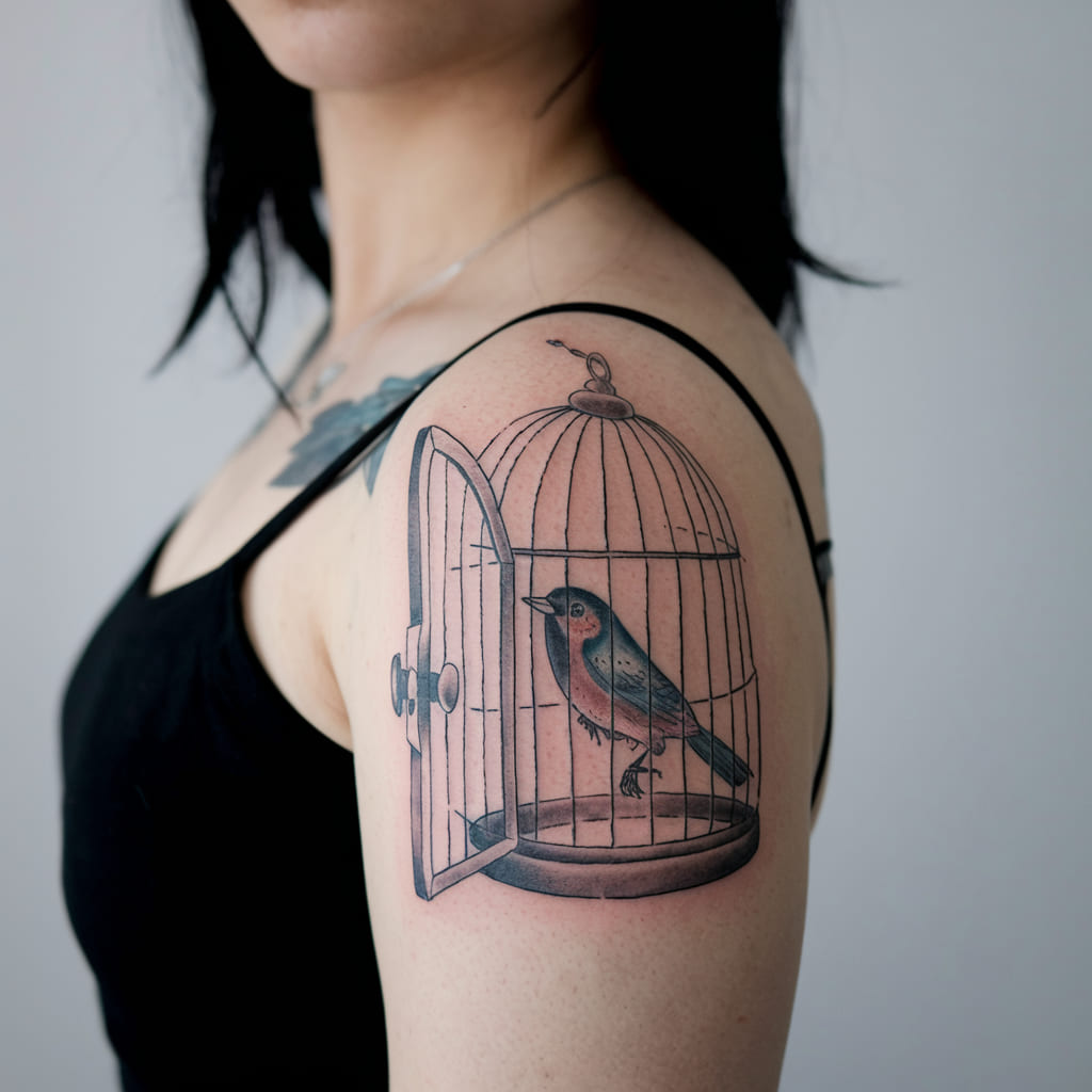 Bird in a Cage with Open Door