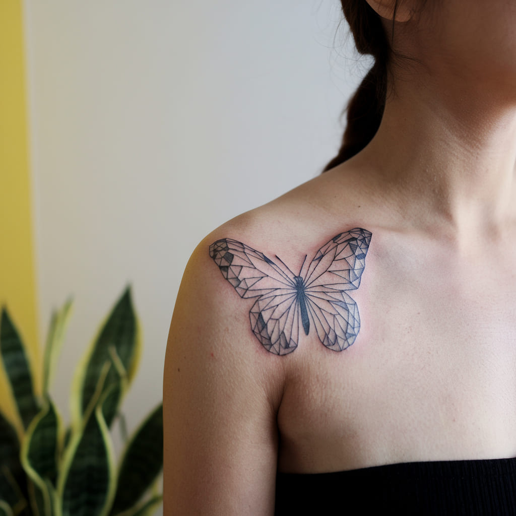 Butterfly with Geometric Wings