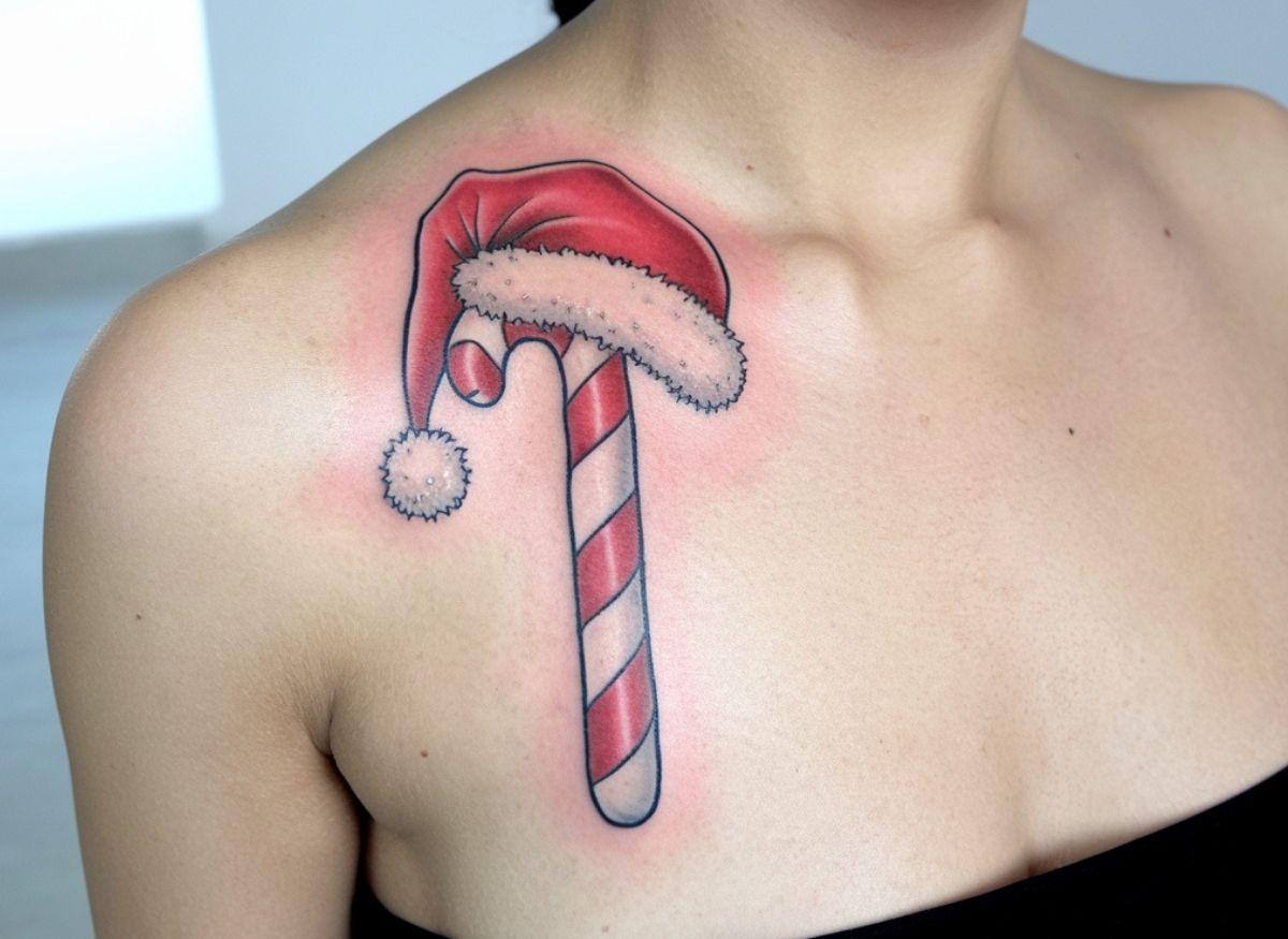 21 Sweet Candycane Tattoo Ideas for the Holiday Season
