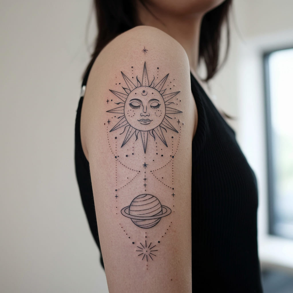 Celestial Sun and Planet Harmony