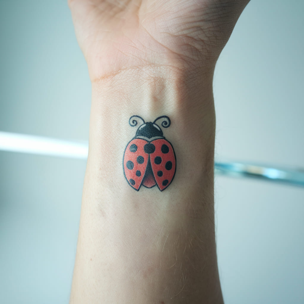 Charming Ladybug Tattoo