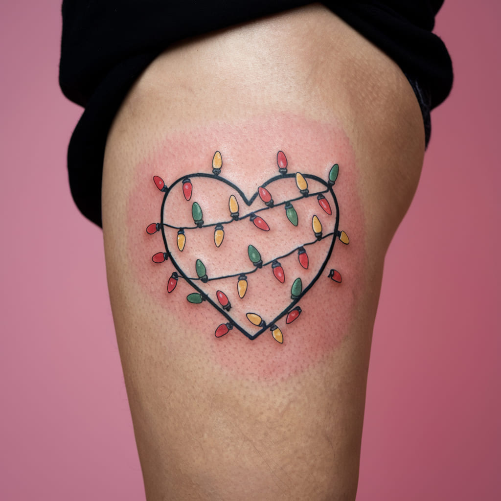 Christmas Lights Heart Outline