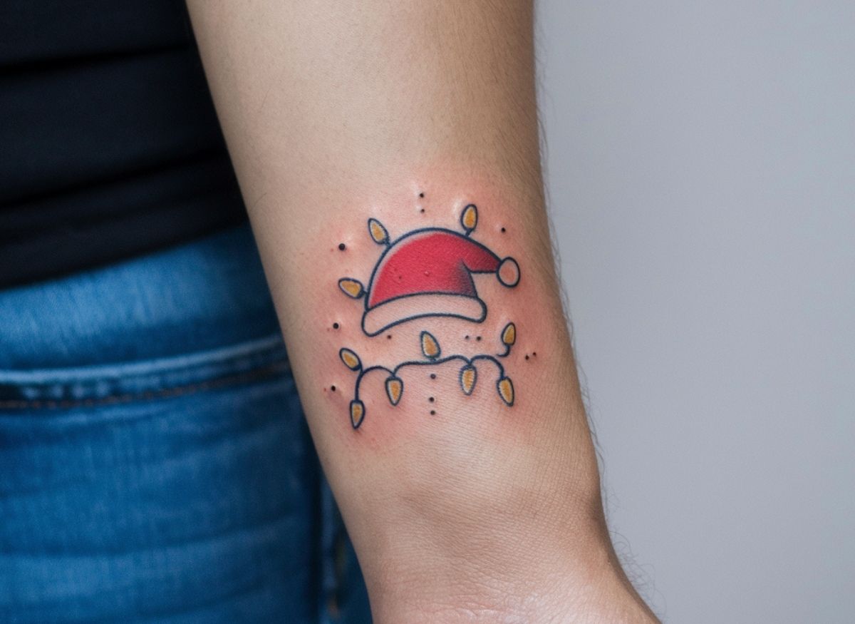 20 Adorable Small Christmas Light Tattoo Ideas That Will Sparkle All Year