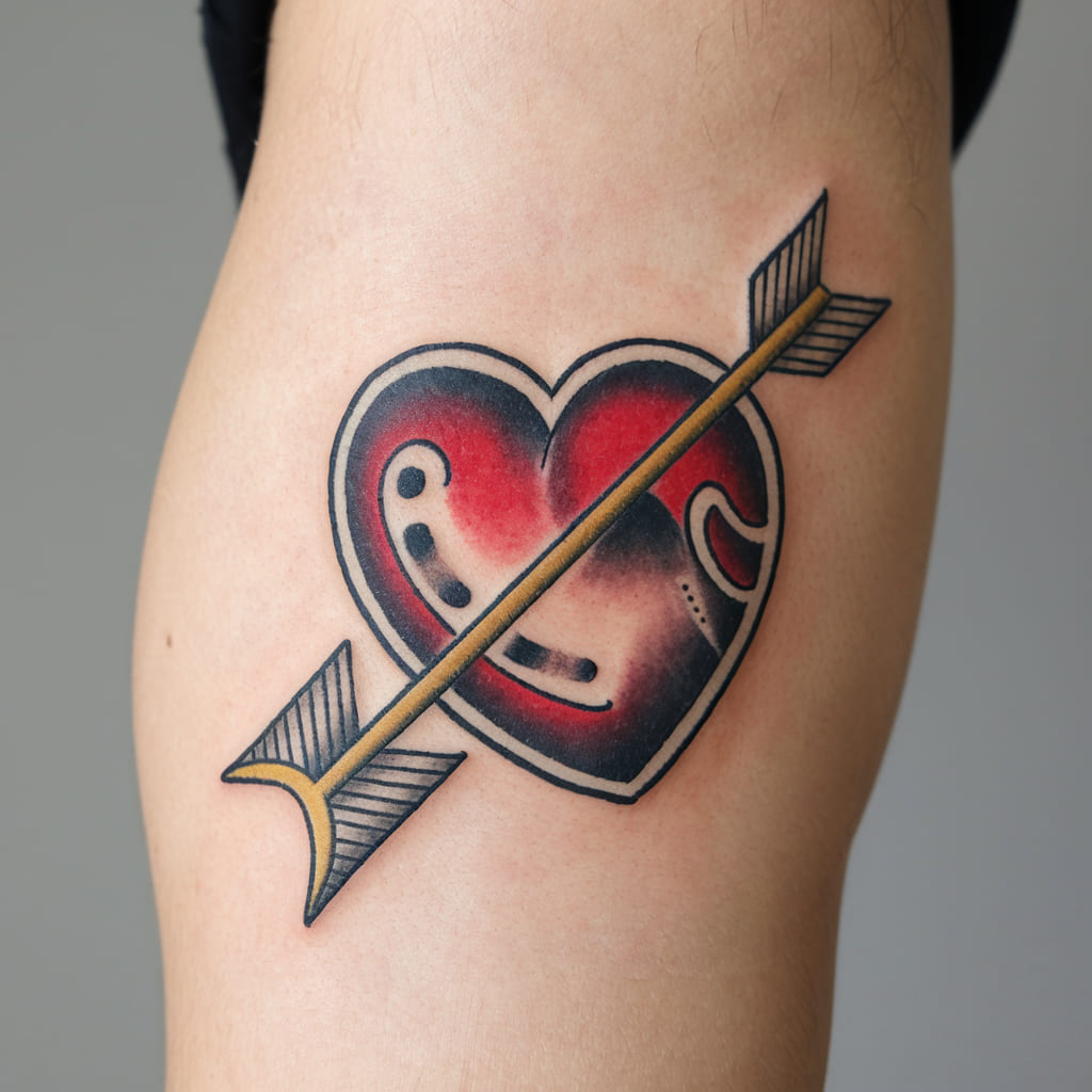 Cupid Arrow Through a Heart