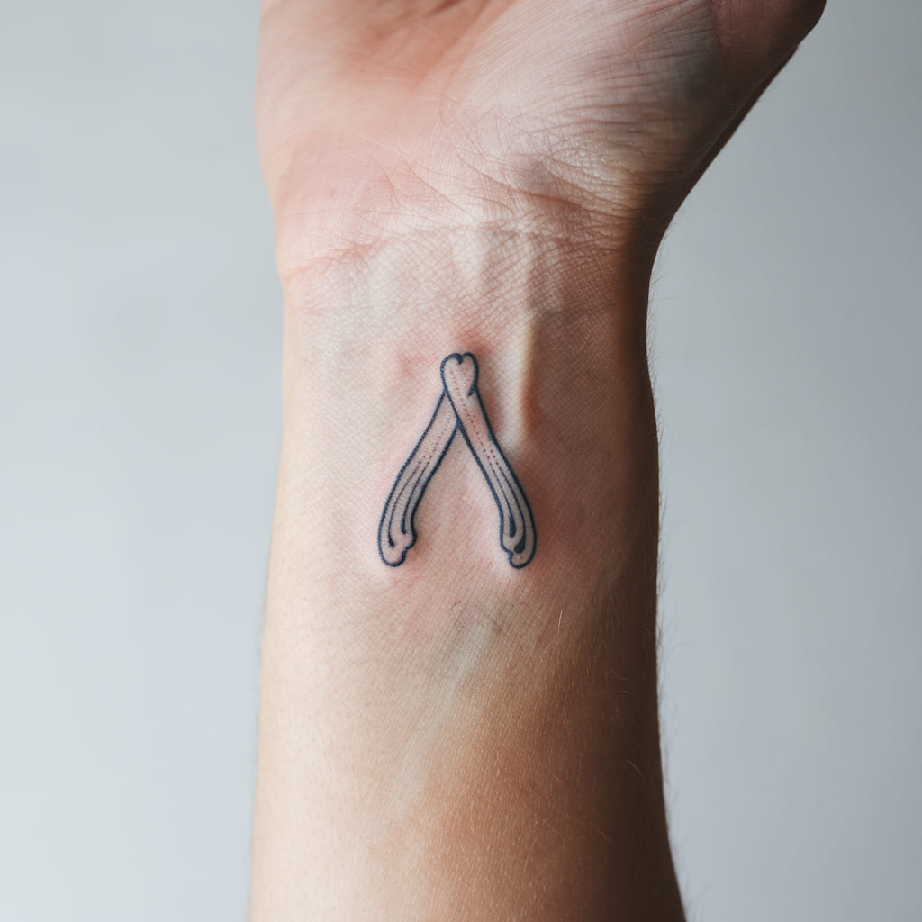 Dainty Wishbone Tattoo