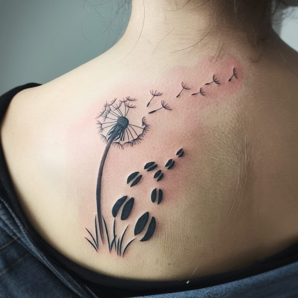 Dandelion with Animal Tracks