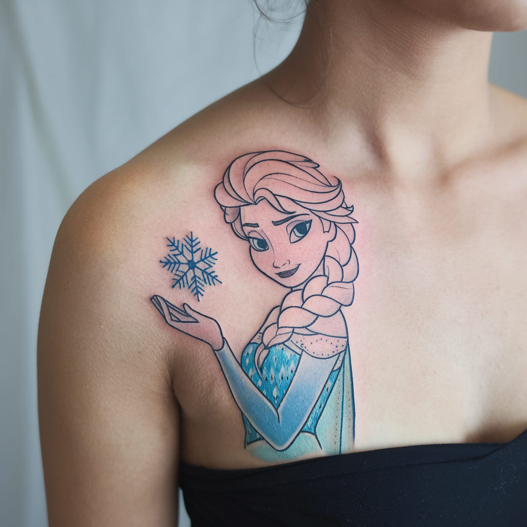 Elsa Snowflake Tattoo