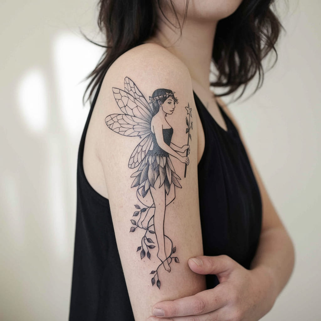 Fairy with Vine Tattoos