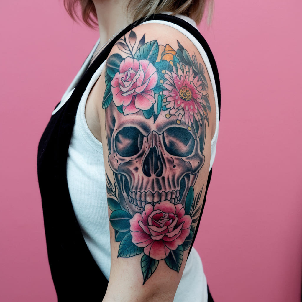 Floral Skull Ink