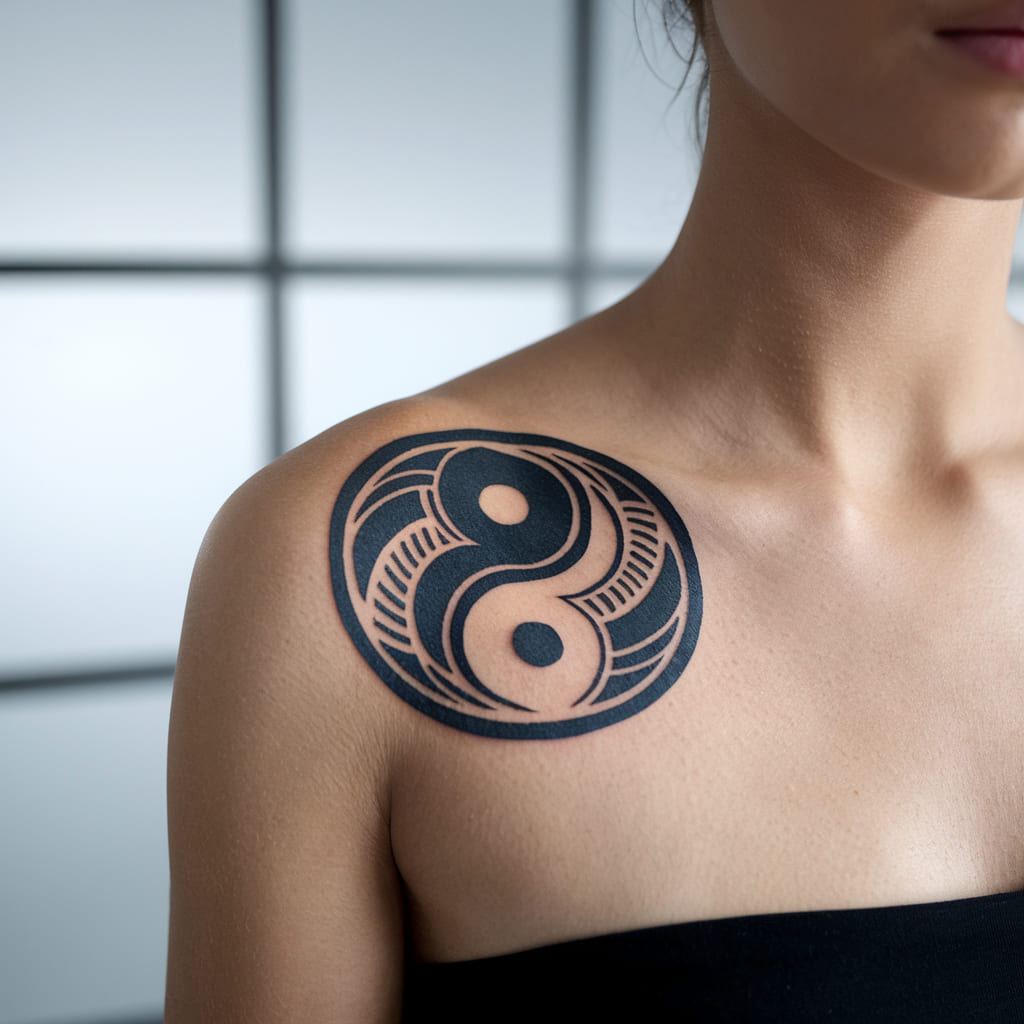 Laser-Cut Yin Yang Tattoo