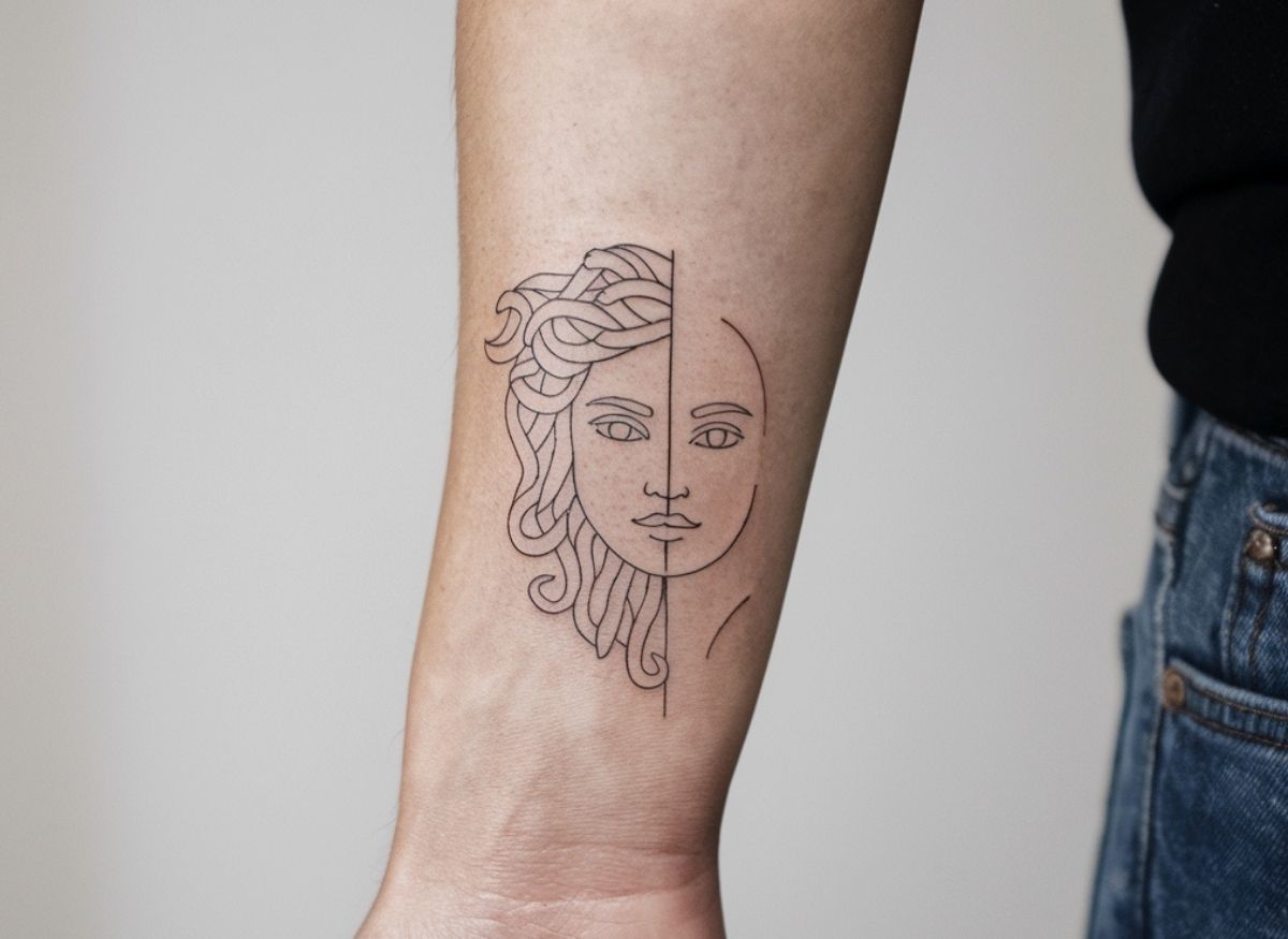 17 Stunning Minimalist Medusa Tattoos That Are Packed with Power