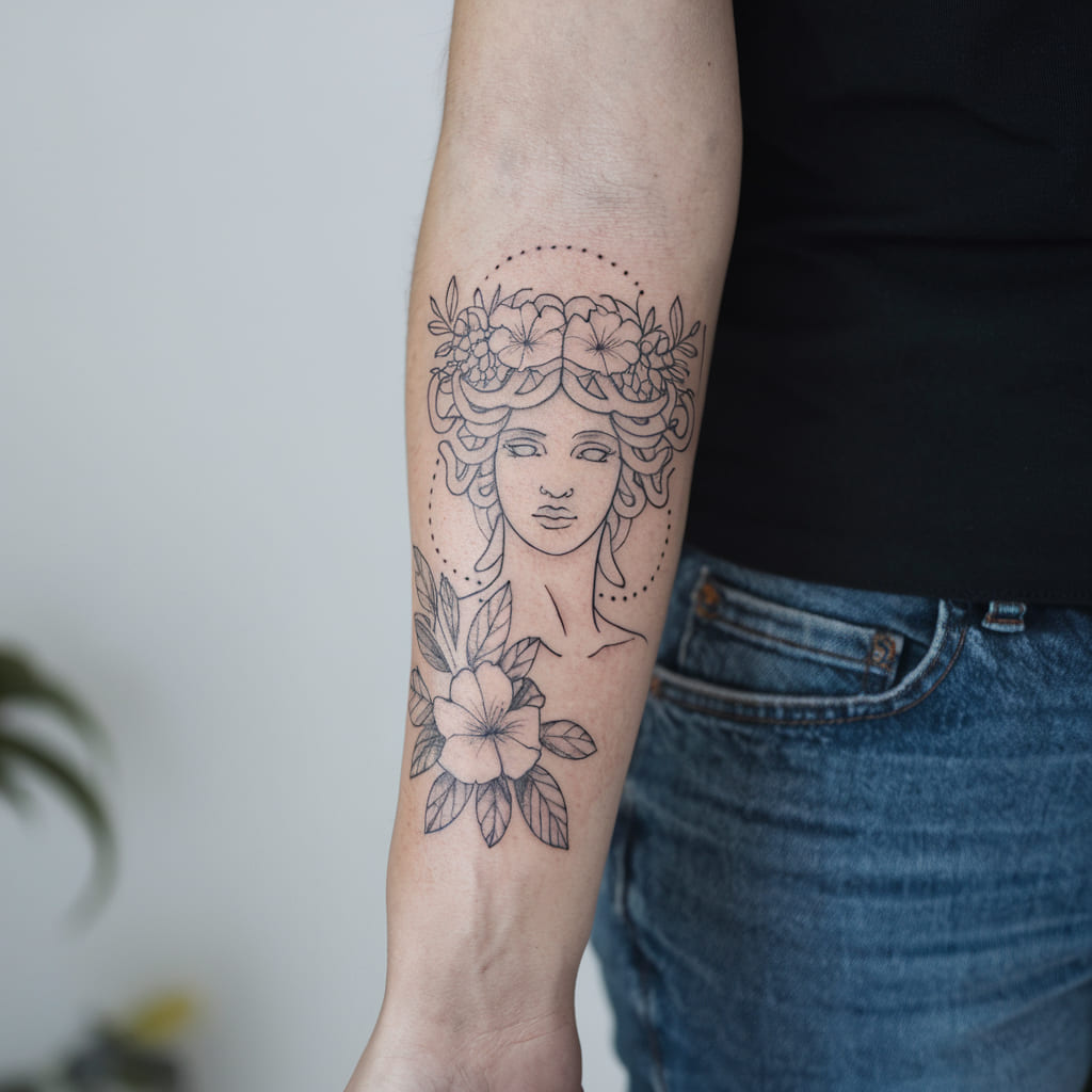 Medusa with Floral Accents