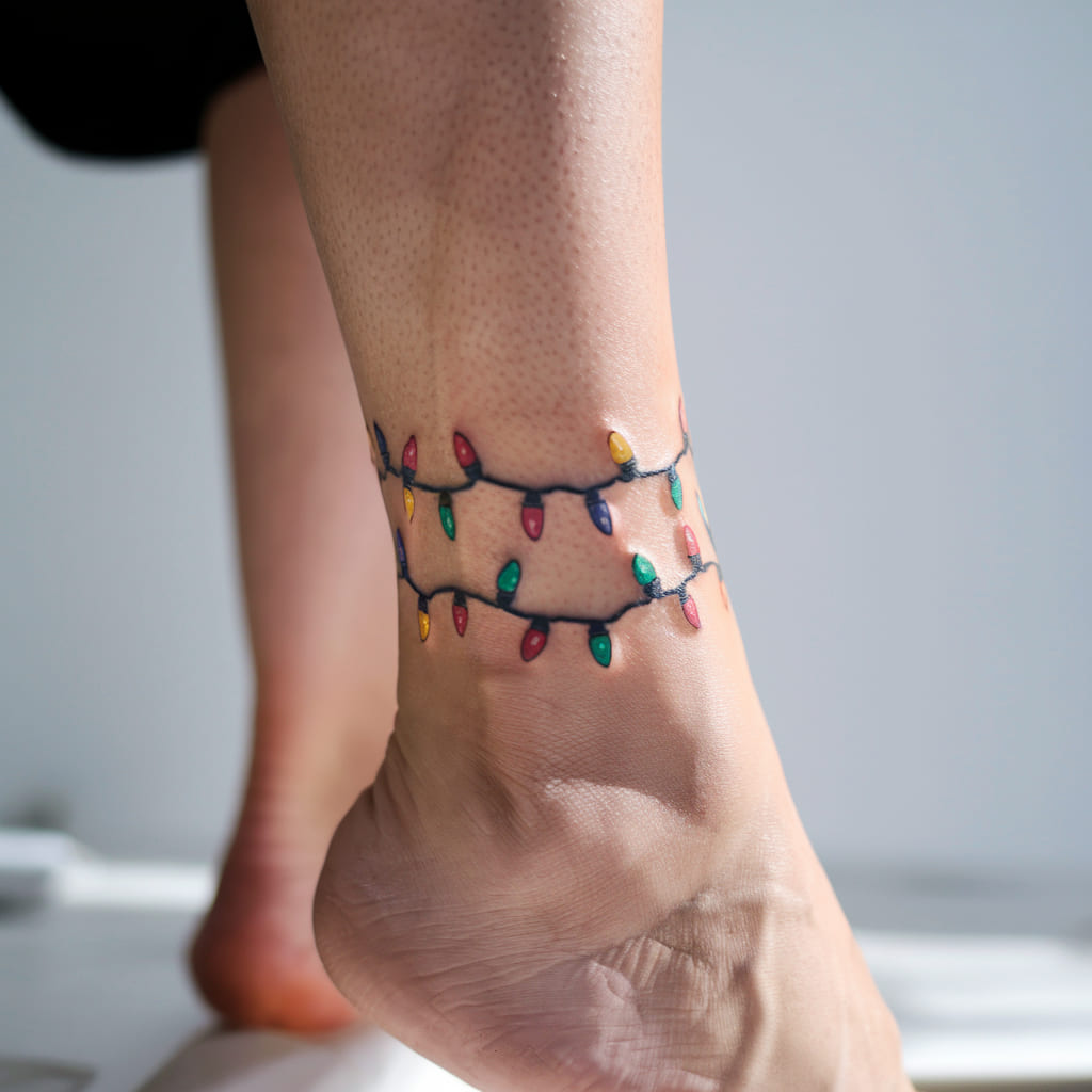 Mini Christmas Lights on Your Ankle