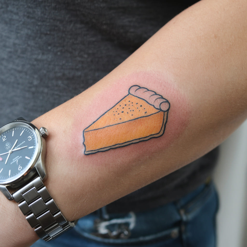 Minimalist Pumpkin Pie Slice Tattoo