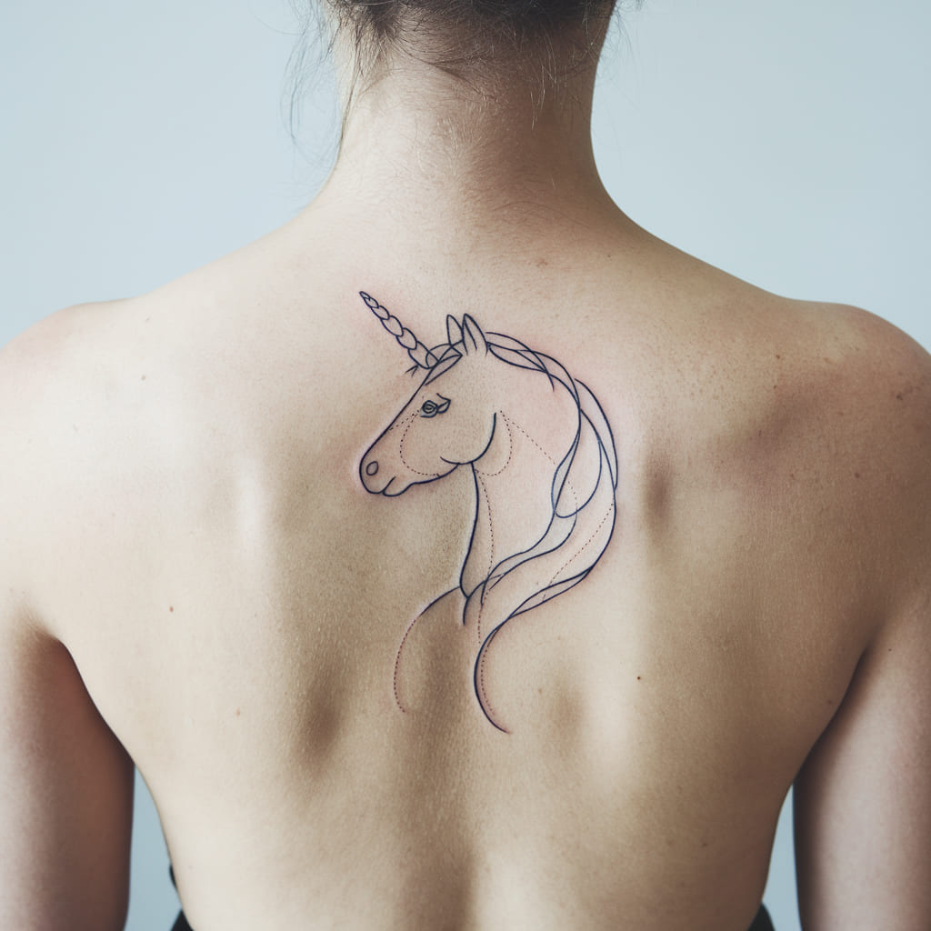 Minimalist Unicorn Line Drawing