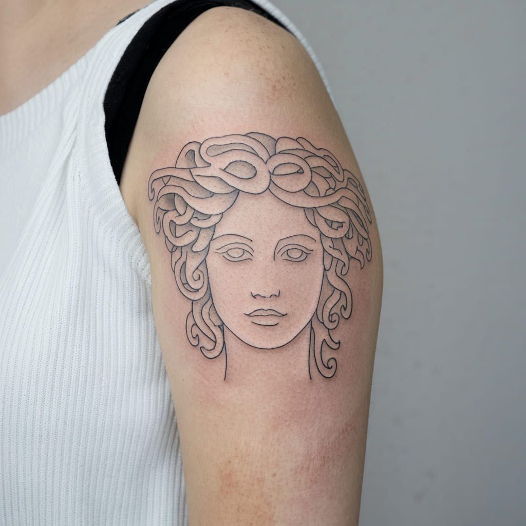 Outline Medusa Portrait