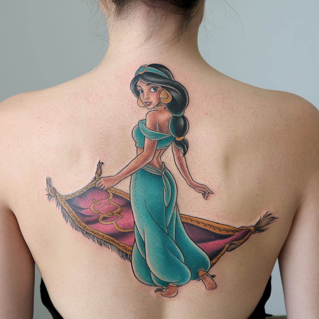 Princess Jasmine and Magic Carpet Tattoo