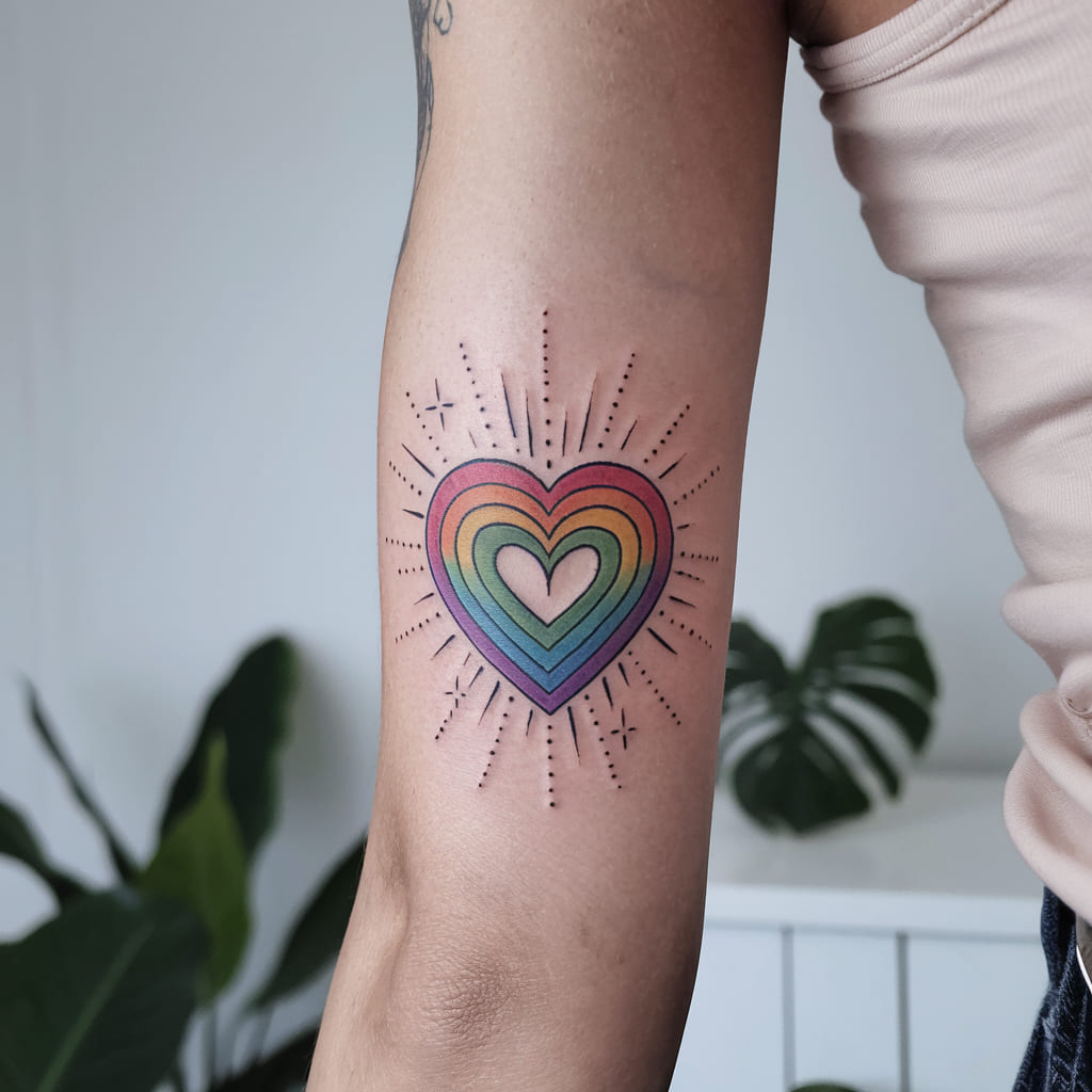 Rainbow Heart Burst