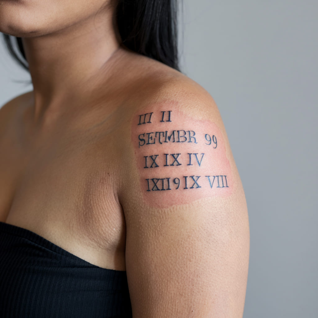 Roman Numerals Family Birthdays Tattoo