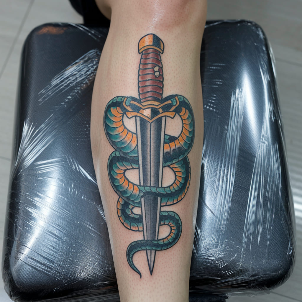 Snake Wrapped Around A Dagger