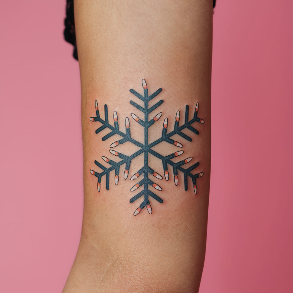 Snowflake with Christmas Lights