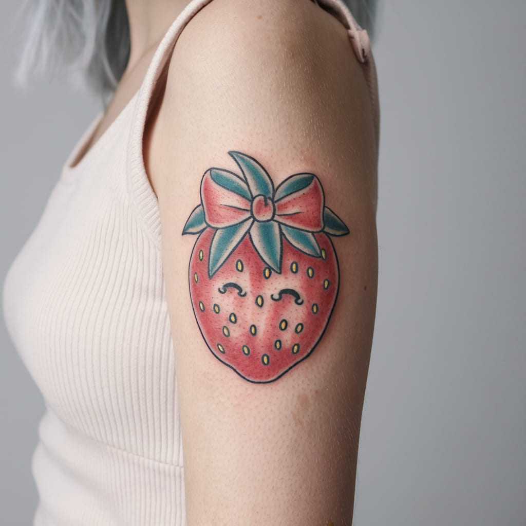 Sweet Strawberry with a Bow