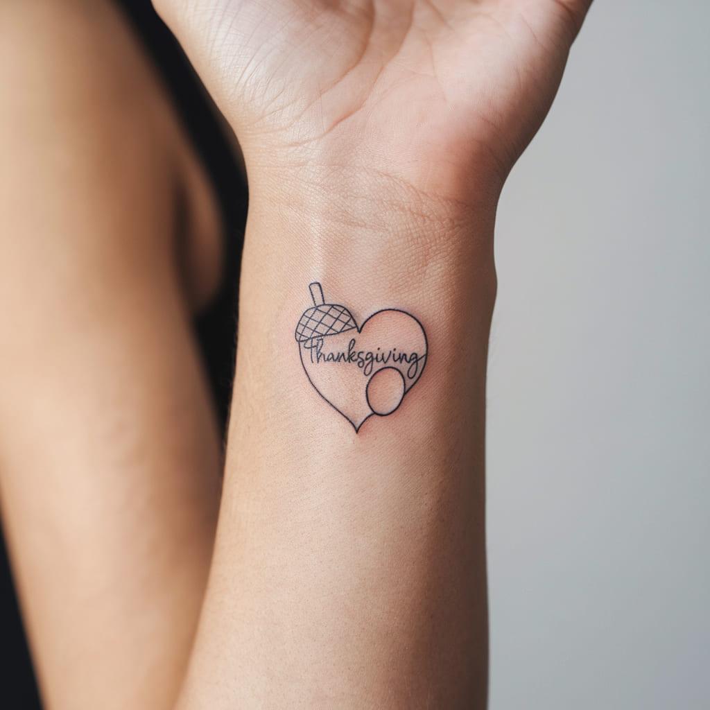 Tiny Acorn Tattoo