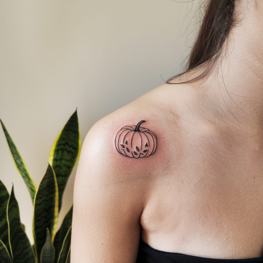 Tiny Pumpkin Tattoo