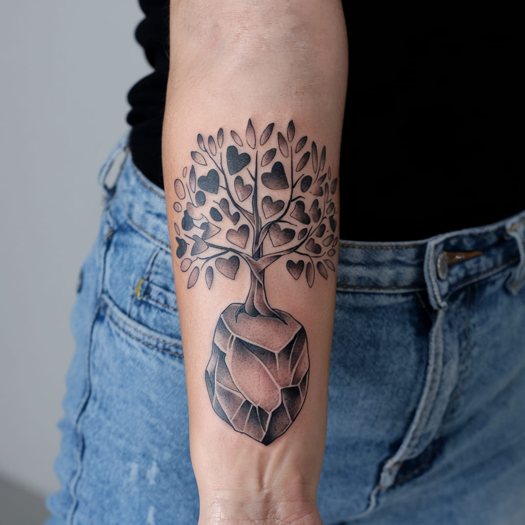 Tree with Heart Leaves